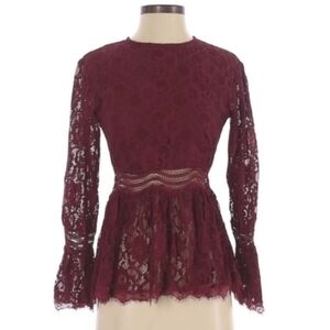 Vicis Red lace bell sleeve top- size small